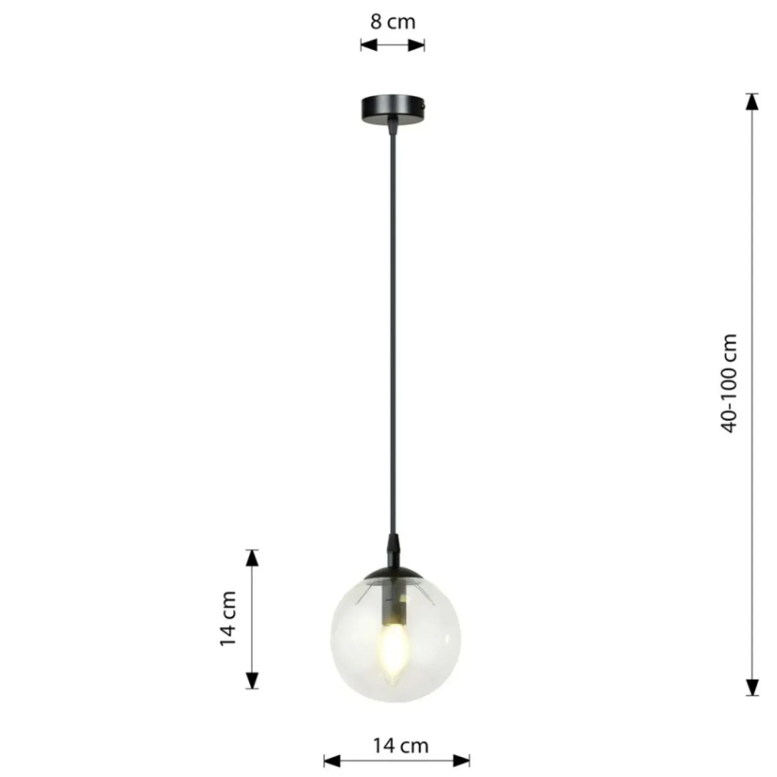 Hot Lampa wisząca z przezroczystym kulistym kloszem 711/1 | Kaja Żyrandole Nowoczesne