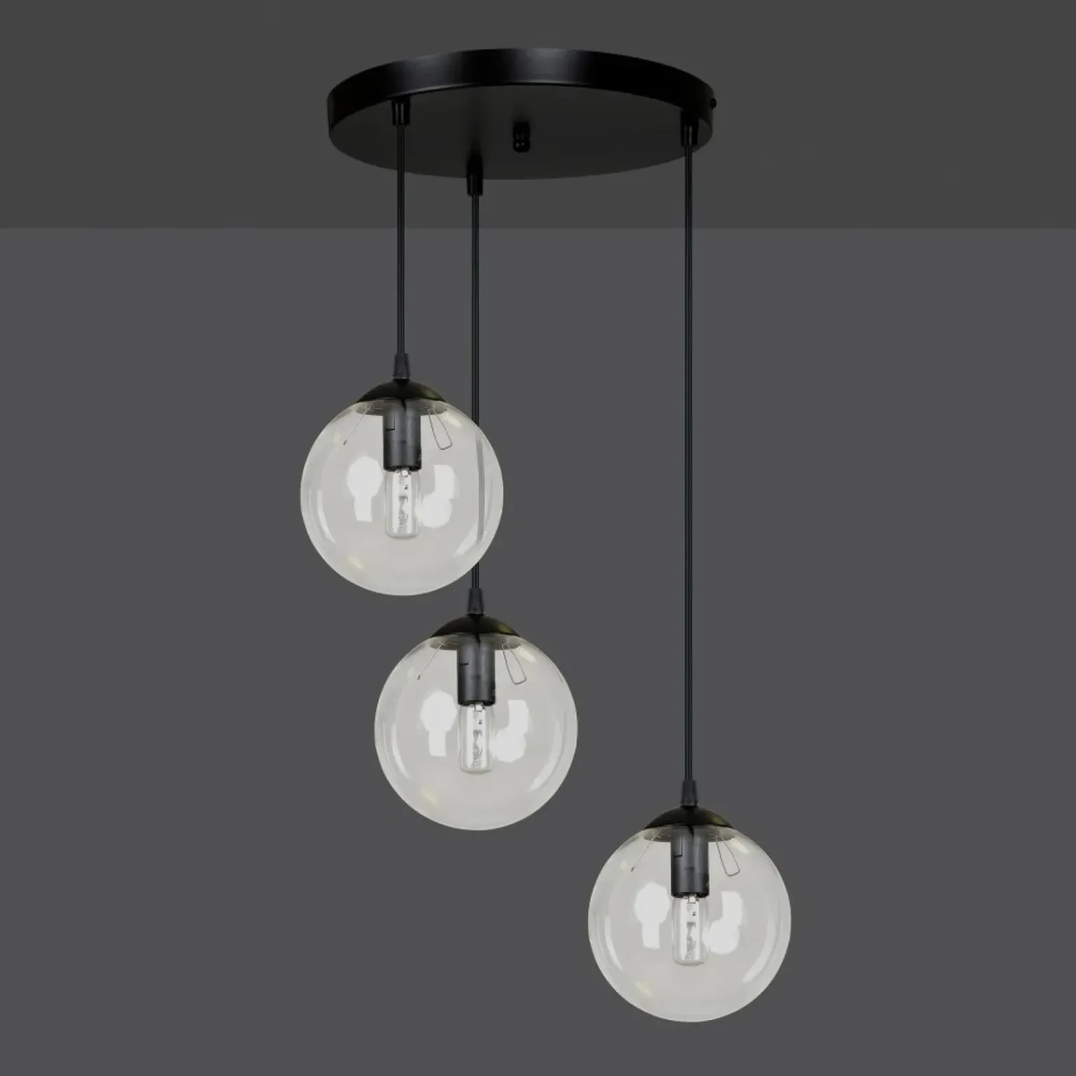 Cheap Lampa wisząca z przezroczystymi kloszami 711/3PREM | Kaja Oświetlenie Żyrandole Nowoczesne