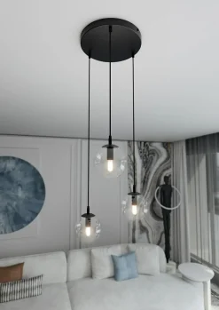 Cheap Lampa wisząca z przezroczystymi kloszami 711/3PREM | Kaja Oświetlenie Żyrandole Nowoczesne
