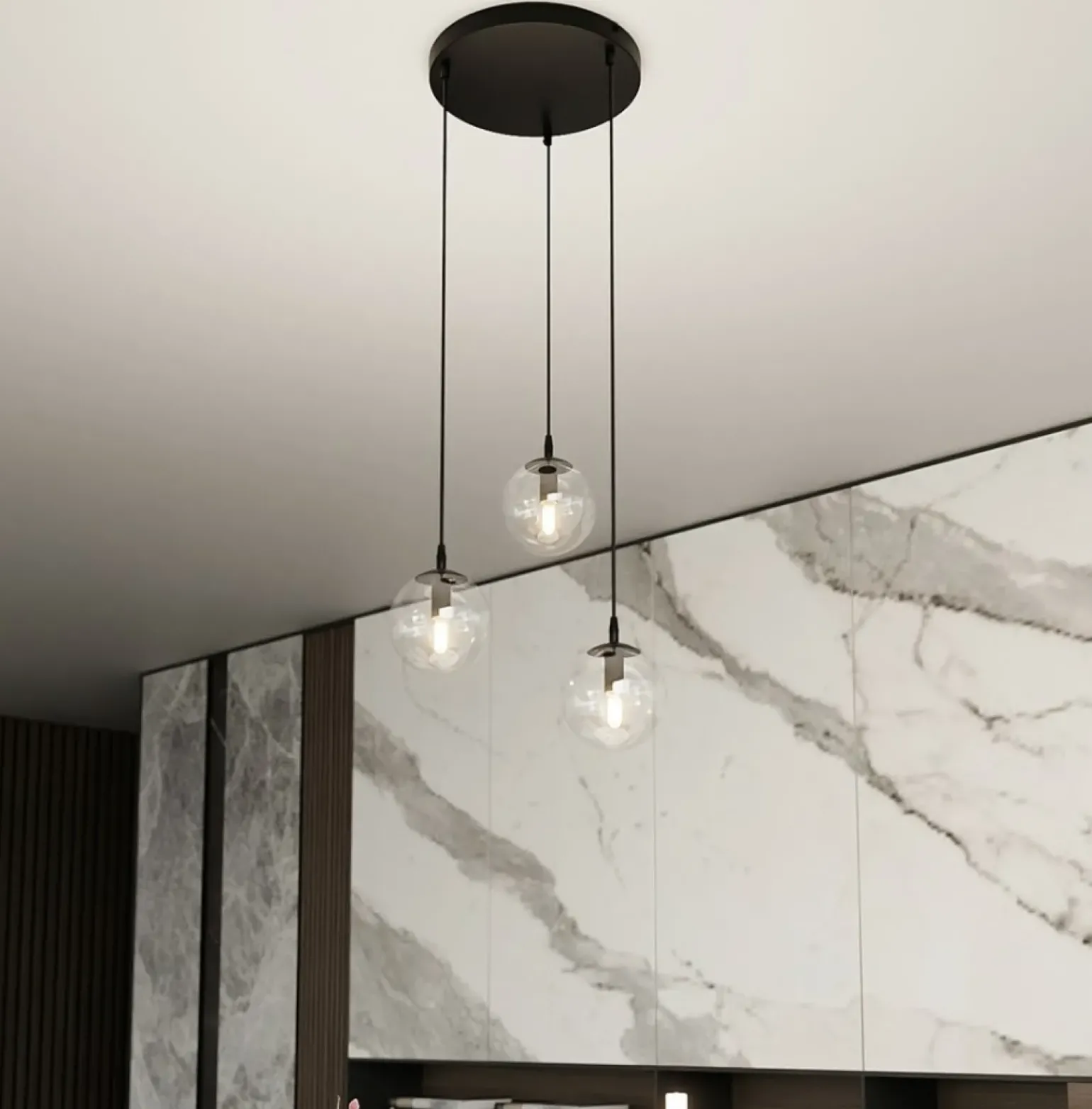 Cheap Lampa wisząca z przezroczystymi kloszami 711/3PREM | Kaja Oświetlenie Żyrandole Nowoczesne