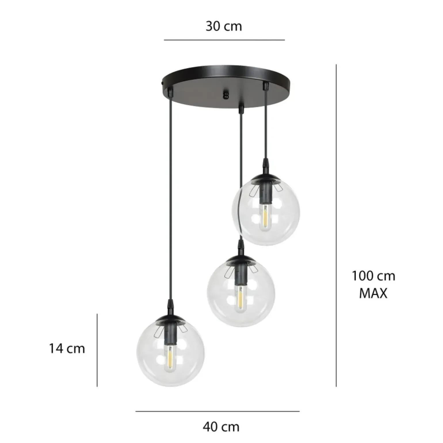Cheap Lampa wisząca z przezroczystymi kloszami 711/3PREM | Kaja Oświetlenie Żyrandole Nowoczesne