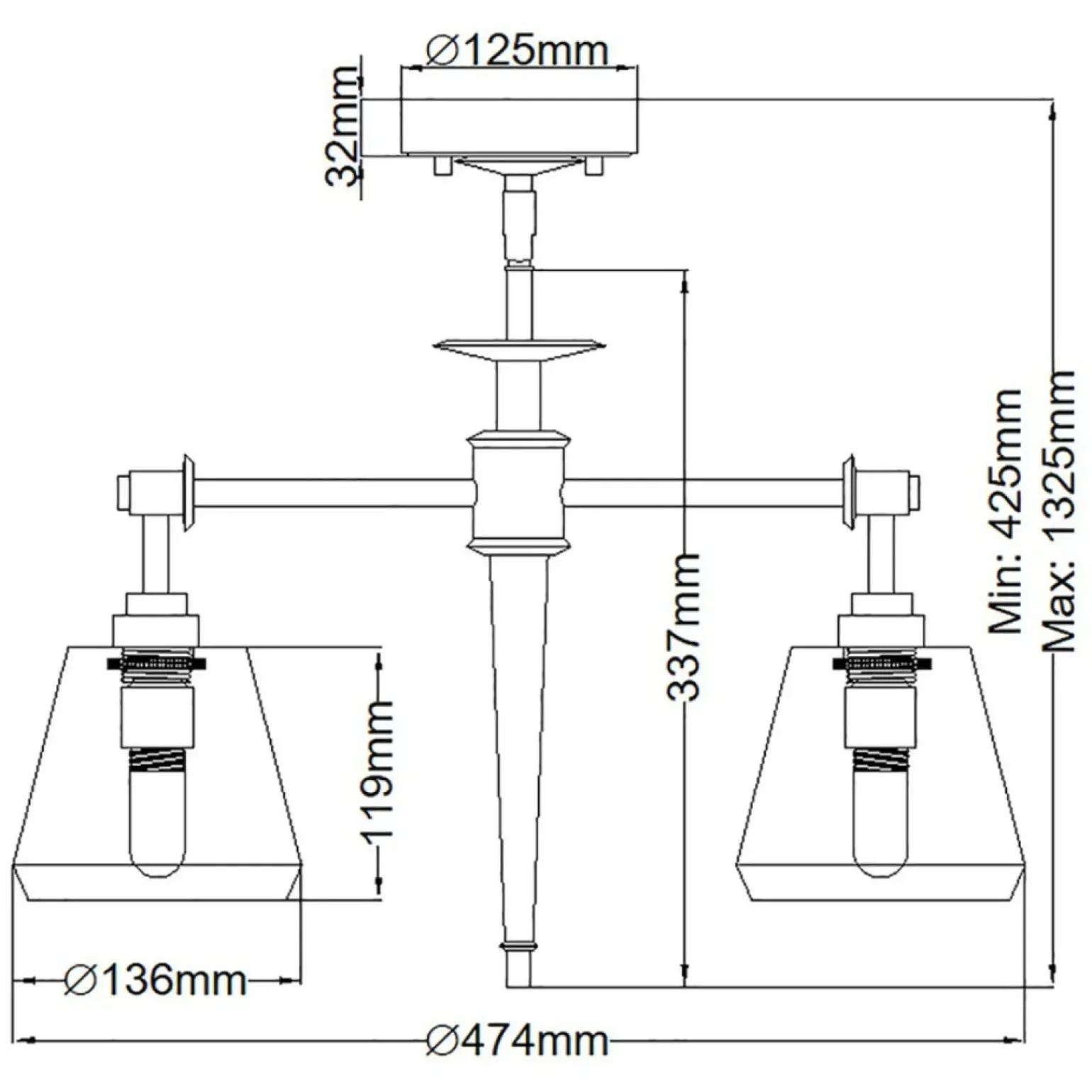 Best Lampa wisząca z regulacją wysokości BATH-AGATHA3P-PC z serii AGATHA Żyrandole Nowoczesne