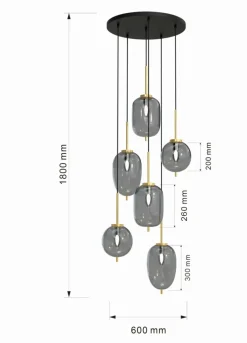 New Lampa wisząca z różnymi kloszami WF 5007-502 BELLEVILLE | Kaja Żyrandole Nowoczesne