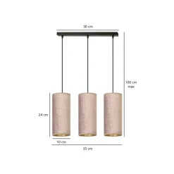 Best Sale Lampa wisząca z różowymi abażurami 1061/3 BENTE | Kaja Oświetlenie Żyrandole Nowoczesne