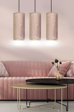 Best Sale Lampa wisząca z różowymi abażurami 1061/3 BENTE | Kaja Oświetlenie Żyrandole Nowoczesne