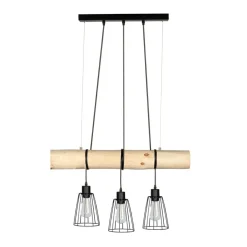 Outlet Lampa wisząca z sosnowym drewnem 68214304 TRABO SHORT | Kaja Żyrandole Nowoczesne