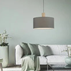 Discount Lampa wisząca z m abażurem 15112-15 z serii LINEN | Kaja Żyrandole Nowoczesne