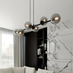 Outlet Lampa wisząca z sześcioma grafitowymi kloszami 875/6 | Kaja Żyrandole Nowoczesne