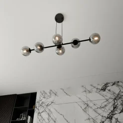 Outlet Lampa wisząca z sześcioma grafitowymi kloszami 875/6 | Kaja Żyrandole Nowoczesne