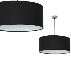 Sklep Kaja Lampa wisząca z szerokim, czarnym abażurem ML63800 CASINO | Kaja