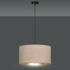 Best Lampa wisząca z szerokim, różowym abażurem 1053/1 HILDE | Kaja Żyrandole Nowoczesne