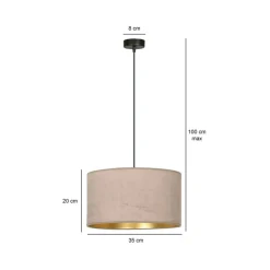 Best Lampa wisząca z szerokim, różowym abażurem 1053/1 HILDE | Kaja Żyrandole Nowoczesne