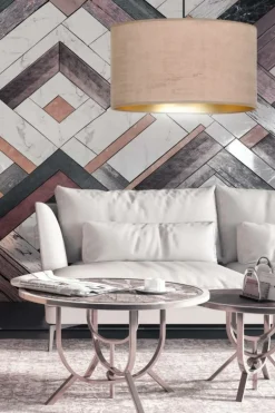 Best Lampa wisząca z szerokim, różowym abażurem 1053/1 HILDE | Kaja Żyrandole Nowoczesne