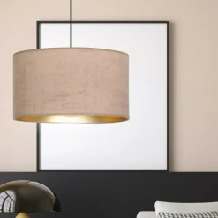 Best Lampa wisząca z szerokim, różowym abażurem 1053/1 HILDE | Kaja Żyrandole Nowoczesne