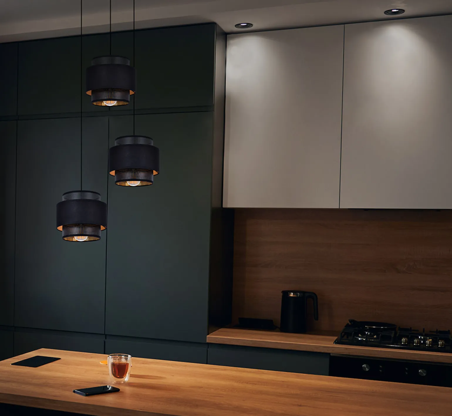 Sklep Kaja Lampa wisząca z trzema abażurami nad stół kuchenny K-5282 z serii AMOS