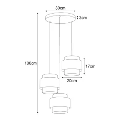 Sklep Kaja Lampa wisząca z trzema abażurami nad stół kuchenny K-5282 z serii AMOS
