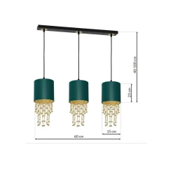 Sklep Kaja Lampa wisząca z trzema abażurami, kryształowa MLP64500 z serii ALMERIA | Kaja Oś