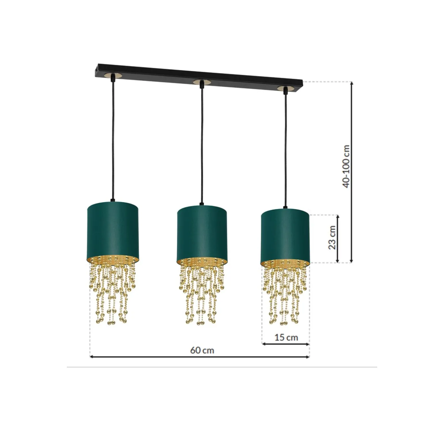 Sklep Kaja Lampa wisząca z trzema abażurami, kryształowa MLP64500 z serii ALMERIA | Kaja Oś