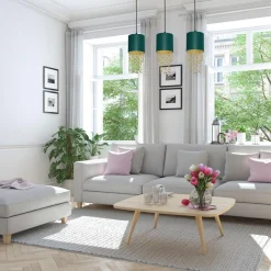 Sklep Kaja Lampa wisząca z trzema abażurami, kryształowa MLP64500 z serii ALMERIA | Kaja Oś