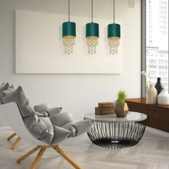 Sklep Kaja Lampa wisząca z trzema abażurami, kryształowa MLP64500 z serii ALMERIA | Kaja Oś