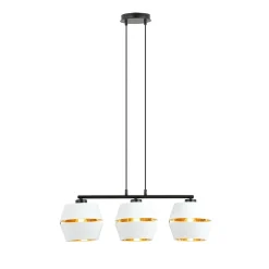 Sklep Kaja Lampa wisząca z trzema biało-złotymi abażurami 1182/3 z serii PIANO