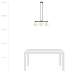 Sklep Kaja Lampa wisząca z trzema biało-złotymi abażurami 1182/3 z serii PIANO