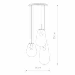 Outlet Lampa wisząca z trzema niejednakowymi kloszami 7794 | Kaja Oświetlenie Żyrandole Nowoczesne