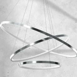 Best Lampa wisząca z trzema okręgami, do salonu ML7946 z serii ROTONDA | Kaja Oświetl Żyrandole Nowoczesne
