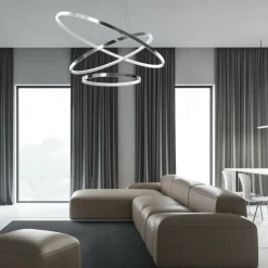 Best Lampa wisząca z trzema okręgami, do salonu ML7946 z serii ROTONDA | Kaja Oświetl Żyrandole Nowoczesne