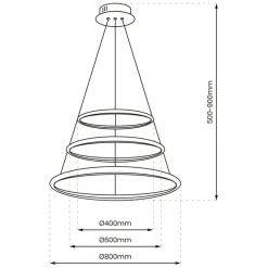 Best Lampa wisząca z trzema okręgami, do salonu ML7946 z serii ROTONDA | Kaja Oświetl Żyrandole Nowoczesne
