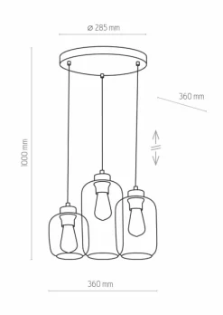 Online Lampa wisząca z trzema różnymi kloszami TK 3185 MARCO | Kaja Żyrandole Nowoczesne
