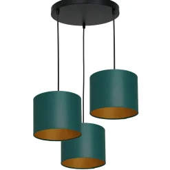 Sklep Kaja Lampa wisząca z trzema zielono-złotymi abażurami LX 3551 z serii ARDEN