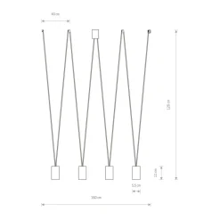 New Lampa wisząca z tubami, w kolorze mosiężnym 7610 | Kaja Oświetlenie Żyrandole Nowoczesne