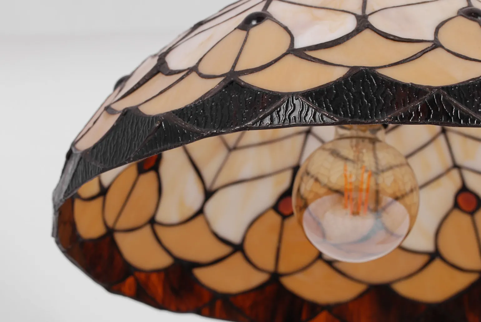 Sklep Kaja Lampa wisząca z witrażowym kloszem K-P161551 SARGAN | Kaja Oświetlenie