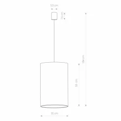 Sale Lampa wisząca z wysokim aksamitnym abażurem 8444 | Kaja Oświetlenie Żyrandole Nowoczesne