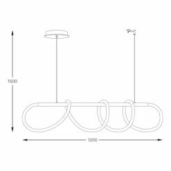 Cheap Lampa wisząca z zawiniętym paskiem LED 20006PM-BK BALBO | Kaja Żyrandole Nowoczesne