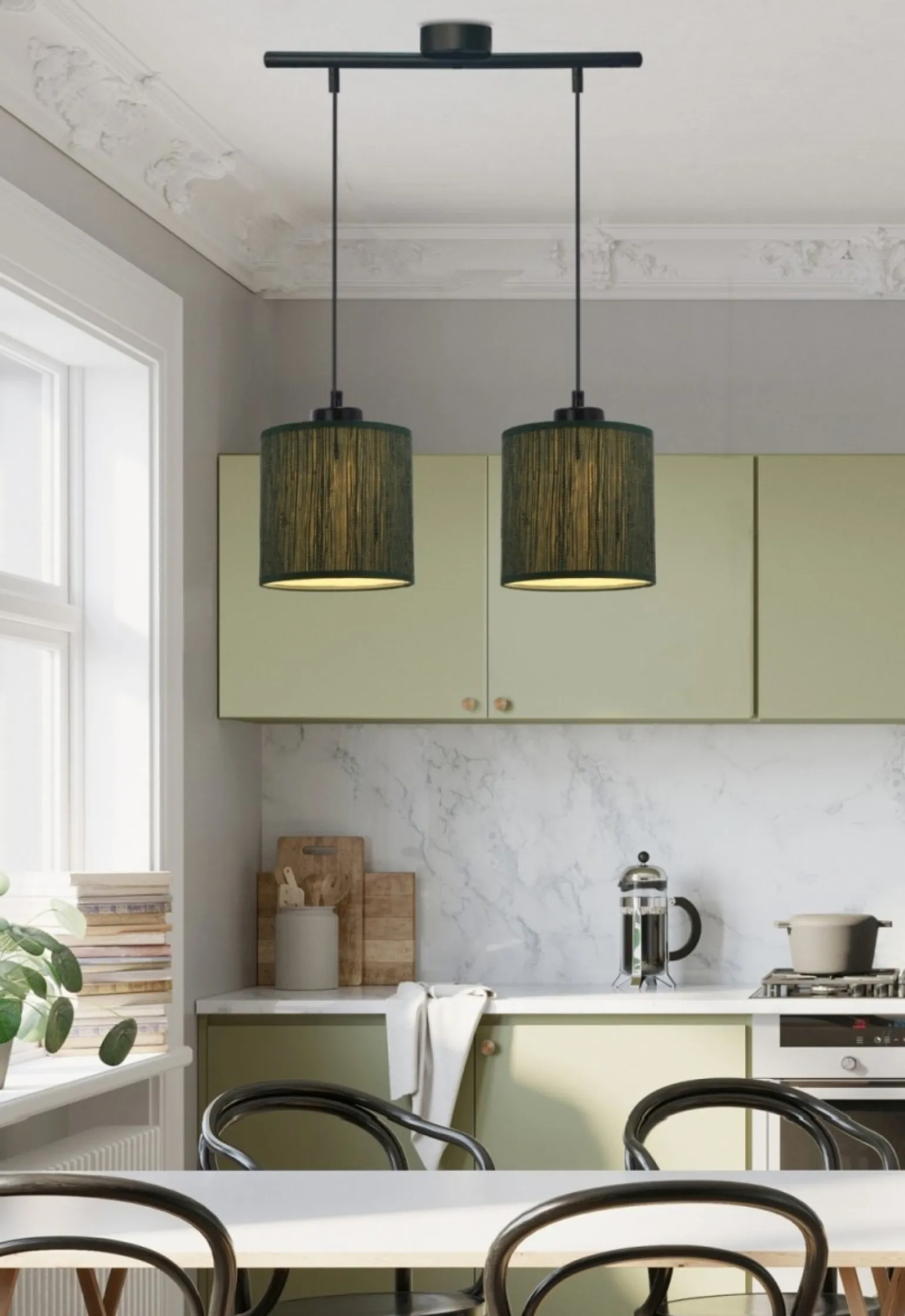 Sklep Kaja Lampa wisząca z zielonymi abażurami 32-20222 PATTI | Kaja Oświetlenie