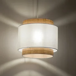 Cheap Lampa wisząca ze słomkowym abażurem boho TK 5653 serii BOHO NEW WHITE Żyrandole Nowoczesne
