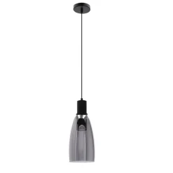 Flash Sale Lampa wisząca ze szklanym, grafitowym kloszem 31-26927 z serii UDIN | Kaja Oświe Żyrandole Nowoczesne