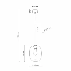 Cheap Lampa wisząca ze szklanym, ciemnym kloszem TK 5971 ELIO | Kaja Żyrandole Nowoczesne
