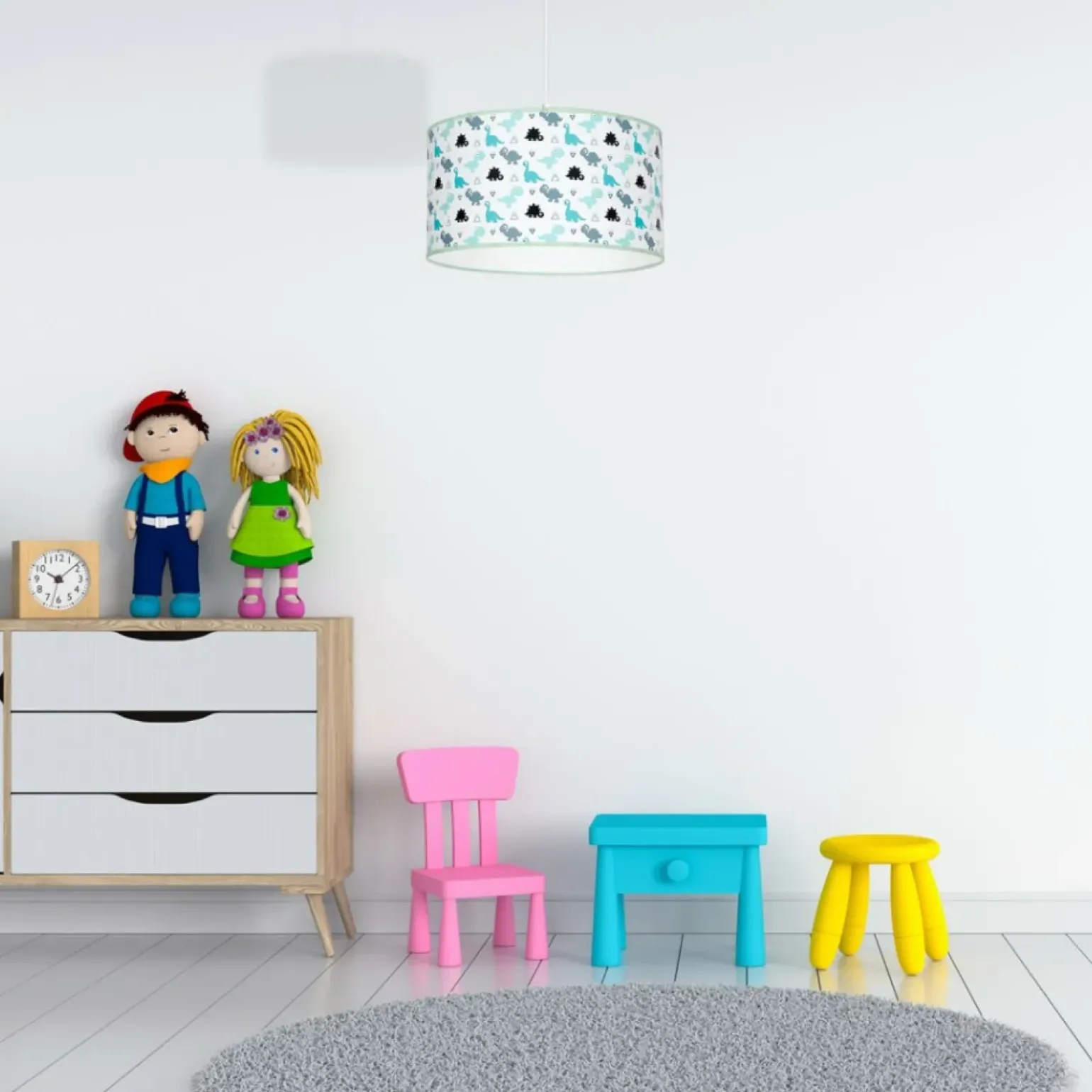 Best Sale Lampa wisząca ze wzorem do pokoju dziecięcego MLP4951 z serii DINO | Kaja Oświet Żyrandole Nowoczesne