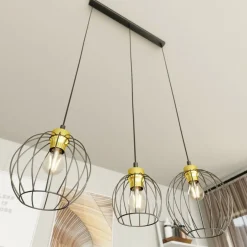 Best Lampa wisząca ze złotym elementem ozdobnym 1368/3 z serii NANDO Żyrandole Nowoczesne