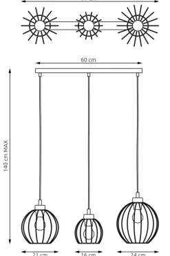 Best Lampa wisząca ze złotym elementem ozdobnym 1368/3 z serii NANDO Żyrandole Nowoczesne