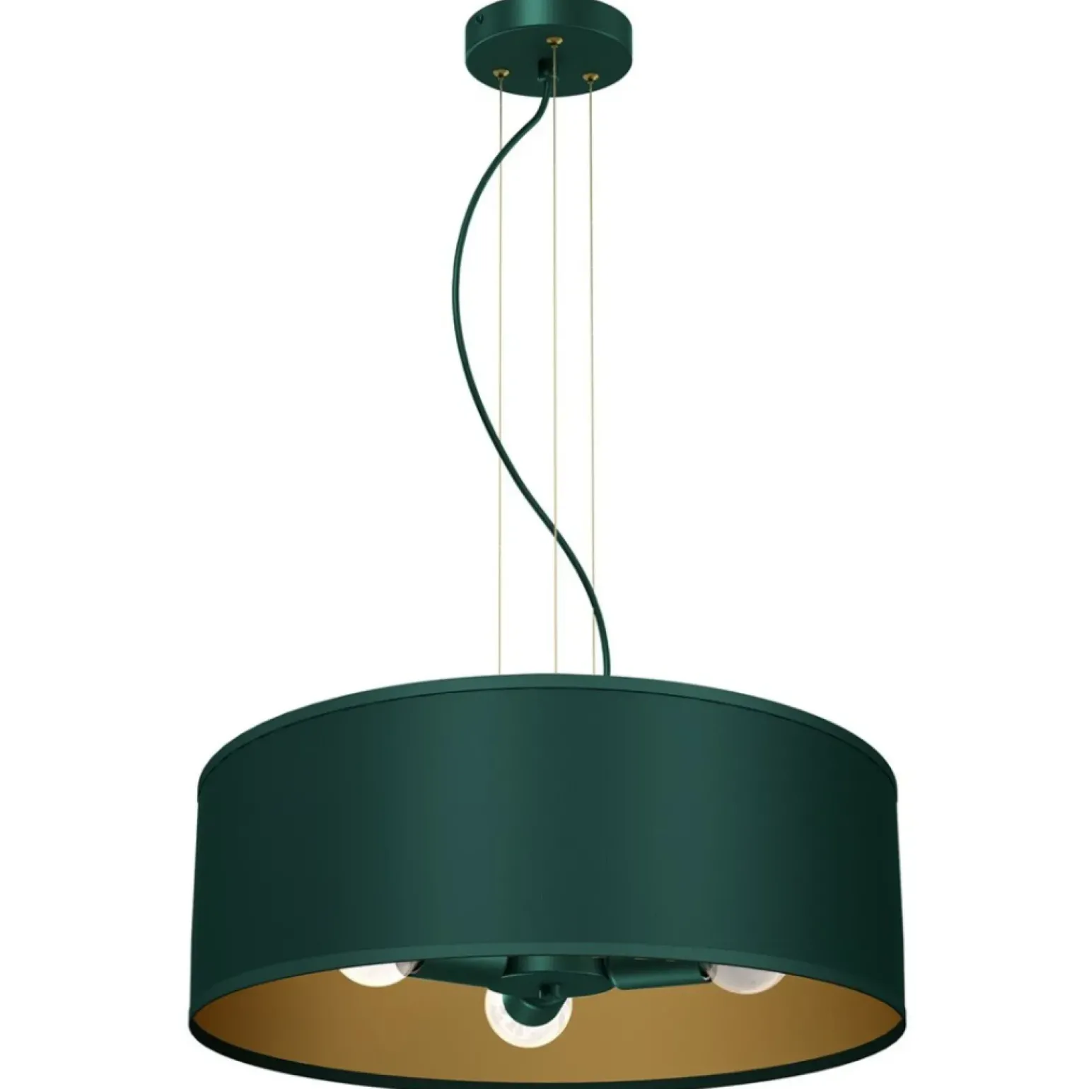 Best Sale Lampa wisząca, zielono-złota, na trzy żarówki MLP7879 z serii VERDE | Kaja Oświe Żyrandole Nowoczesne
