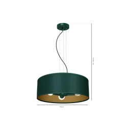 Best Sale Lampa wisząca, zielono-złota, na trzy żarówki MLP7879 z serii VERDE | Kaja Oświe Żyrandole Nowoczesne