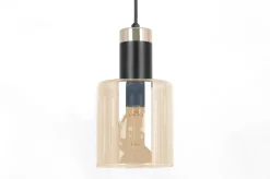 Outlet Lampa wisząca, złota dekoracja i miodowy klosz K-5257 z serii ALTO Żyrandole Nowoczesne