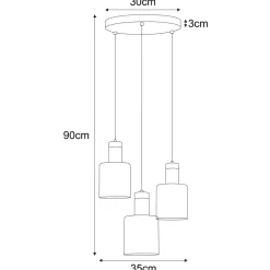 Outlet Lampa wisząca, złota dekoracja i miodowy klosz K-5257 z serii ALTO Żyrandole Nowoczesne