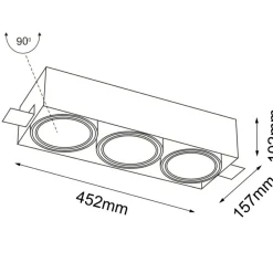 Sklep Kaja Lampa wpuszczana na 3 żarówki GU10/ES111 ANT 7334 KOMORO | Kaja