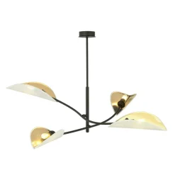 Cheap Lampa z biało-złotymi, otwartymi abażurami 1107/4 LOTUS | Kaja Żyrandole Nowoczesne