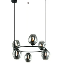 Store Lampa z ciemnymi kloszami MDM-4045-6 BK+SG ROXANE | Kaja Oświetlenie Żyrandole Nowoczesne